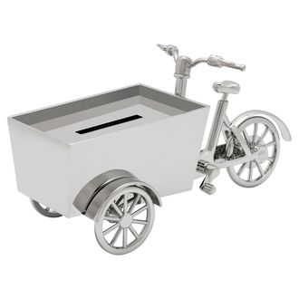 Zilverstad Hucha Plateada Para Ni&ntilde;os, Elegante Como Regalo, Bicicleta De Carga Tama&ntilde;o: 16x7h 8cm Sku: Zv6165061