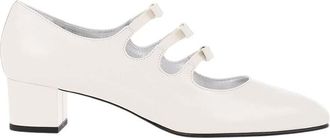 Carel White Leather Pumps
