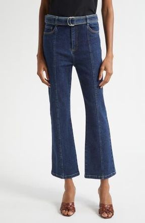 Cinq &agrave; Sept Madi Belted Kick Flare Jeans in Fontaine at Nordstrom Rack, Size 14