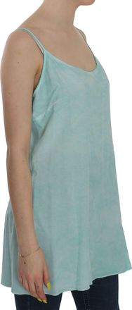 Ermanno Scervino Womens Blue Sleeveless Spaghetti Dress Blouse Viscose