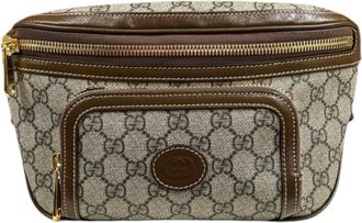 Gucci Beige Brown Gg Supreme Fanny Pack (Pre-Owned)