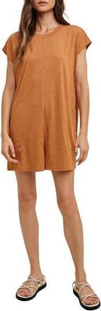 Wishlist Short Sleeve Melange Knit Romper in Amber at Nordstrom Rack, Size Medium