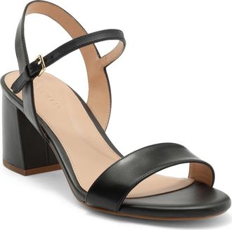 Cole Haan Josie Block Heel Sandal in Black Leather /Woven at Nordstrom Rack, Size 5.5