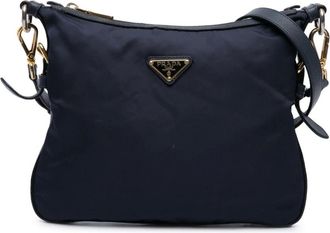 Prada Pre-owned Cross Body Bags, female, Blue, Size: ONE SIZE Pre-owned Vintage Nylon Crossbody Bag