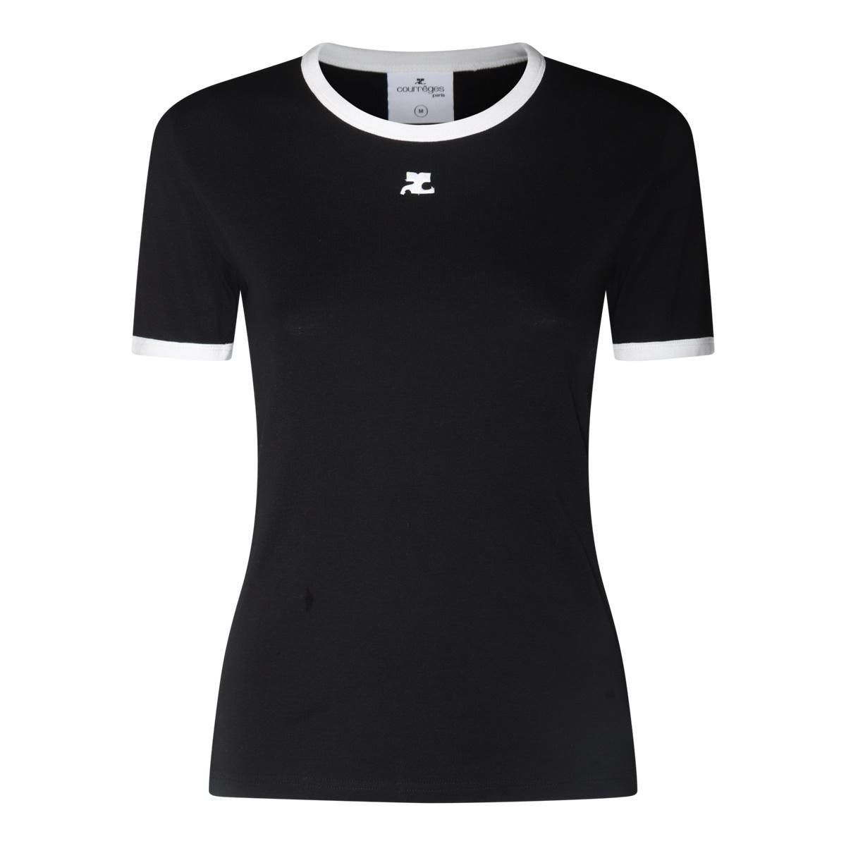 Tシャツ・カットソー Courreges Black viscose blend polo shirt Courrèges Black Viscose Blend Polo Shirt – BALTINI