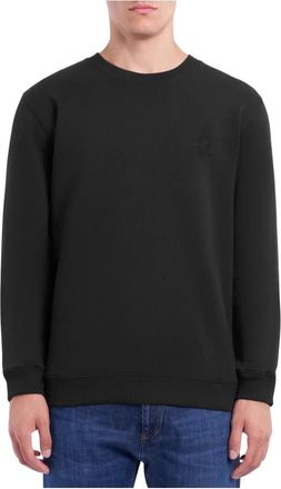 Dondup Crewneck Sweatshirt met Geborduurd Tribal Logo - Heren - Sweatshirts - Zwart - 2XL - Hoodies & sweatvesten