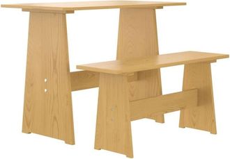 vidaXL Mesa de comedor con banco reine madera maciza pino marrón miel Vidaxl