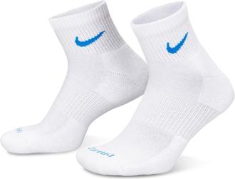 Nike Mens 3 Pack Dri-FIT Plus Quarter Socks - White/Volt