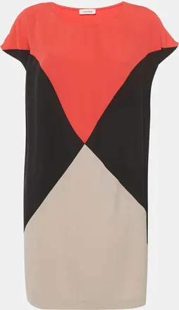 Calvin Klein Multicolour Crepe Colour Block Shift Dress