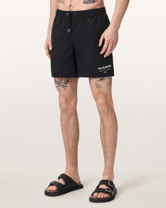 AllSaints Polyamide Underground Slim Fit Swim Shorts, Size: XXL