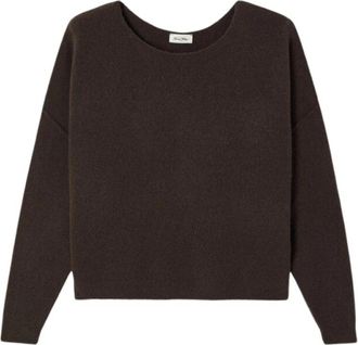 American Vintage Ronde hals gebreide kleding - Dames - Ronde hals truien - Bruin - Xs/S - Wol - Truien & Vesten
