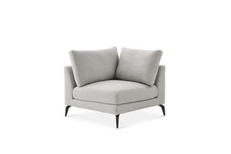 Castlery Spill-Resistant Corner Sofa with Removable Frame and Cushion Covers and Black Legs - Grey | Lena by Castlery