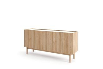 AKL FURNITURE C&oacute;moda efecto madera Crema y Blanco