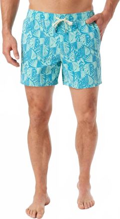 Fair Harbor Bungalow Swim Trunks In Two Tone Palms