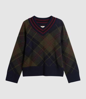 Barbour Pull Shae Knitted Jumper Shadow Classic Tartan