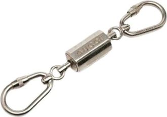 Gucci Pre-owned Accessories, female, Gray, Size: ONE SIZE Pre-owned Canvas Keyring