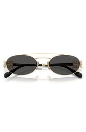 Miu Miu 53mm Oval Sunglasses in Pale Gold at Nordstrom