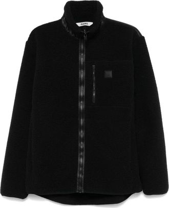 Rains Zwarte Polar Textuur Ritsjas - Heren - Zomerjassen - Zwart - S - Polyester - Jassen