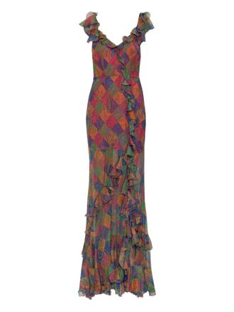 Etro paisley-pattern maxi dress - Blue