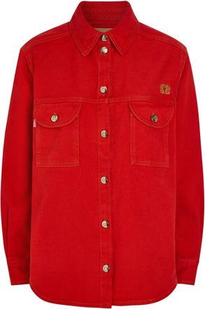Blaz&eacute; Milano Berber Denim Overshirt - Red - 3 (UK12 / M)
