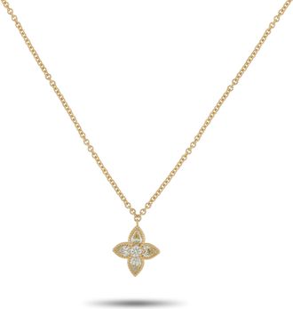 Luxury Bazaar 18K Yellow Gold 0.73ct Diamond Pendant Necklace ANK-20702-Y