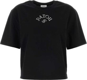 Patou Black Crew Neck Logo T-shirt