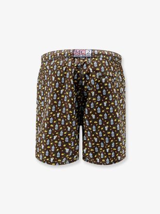 MC2 Saint Barth Micro-Pattern Recycled Nylon Swim Shorts - Brown
