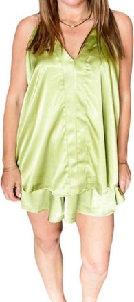 Adrienne Roxy Print Panel Front Tank In Kiwi