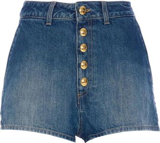 Elisabetta Franchi Shorts denim a vita alta - Blu