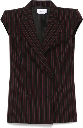 Alexander McQueen Blazer smanicato gessato - Nero