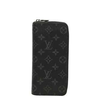 Louis Vuitton Black Gray Pvc Leather Long Wallet (Bi-Fold) (Pre-Owned)