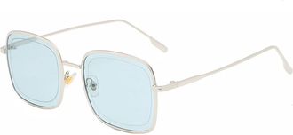 Generic Metal Square Large Frame Men And Women Sunglasses Outdoor Sports Party Decoration Photo Shoot Sun Glasses(Blue)