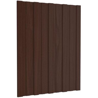 vidaXL vidaXL Pannello per tetto 12 pcs Marrone 60 x 45 cm Acciaio zincato