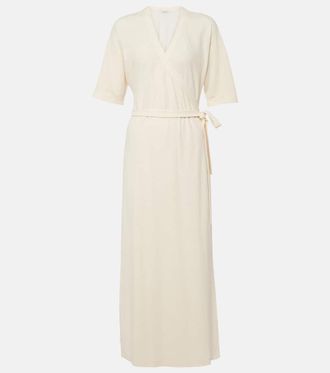 Max Mara Linen-blend wrap dress