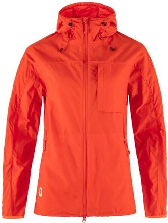 Fj&auml;llr&auml;ven High Coast Hooded Wind Jacket in Flame Orange at Nordstrom, Size X-Small