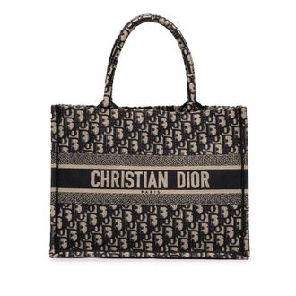 Dior Pre-owned Dior Medium Oblique Embroidered Canvas Book Tote Unisex 8PUEKLWJA6CF34L4