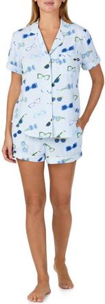 Kate Spade New York print short pajamas in Blue Grid at Nordstrom, Size Medium
