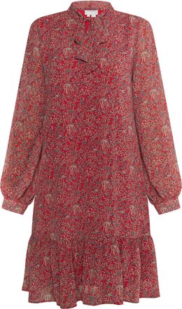 Usha Midi-jurk met bloemenprint Dames Rood Veelkleurig