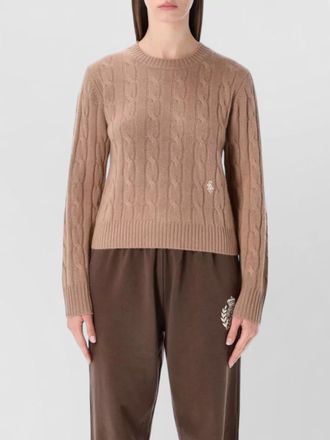 Sporty & Rich cashmere cable-knit cropped sweater