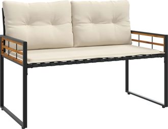 vidaXL Banco De Capa De Madera 114 X 55 X 77 Cm Crema Rectangular Vidaxl