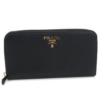 Prada Black Leather Long Wallet (Bi-Fold) (Pre-Owned)