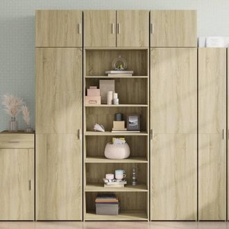 Berkfield Home Highboard Sonoma Oak 70x41x185 cm Engineered Wood in Light Brown | Size: 70 x 41 x 185 cm