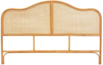 Baxton Studio Adelita Natural Rattan Arched Headboard, Queen