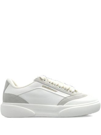 Casablanca White Leather Sneakers With Suede Insert On The Heel