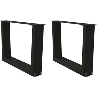 vidaXL Vidaxl - Patas Para Mesa De Centro En Forma De V (2 Unidades), Color Negro, 60 X (30-31,3) Cm, Acero