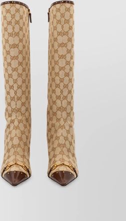 Gucci savoy gg canvas knee-high stiletto boots