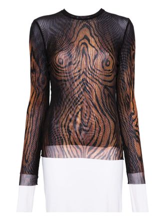 Jean Paul Gaultier Long-Sleeve Sheer Top