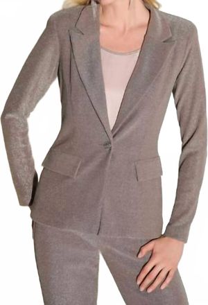 Joseph Ribkoff Novelty Knit Fitted Blazer In Taupe