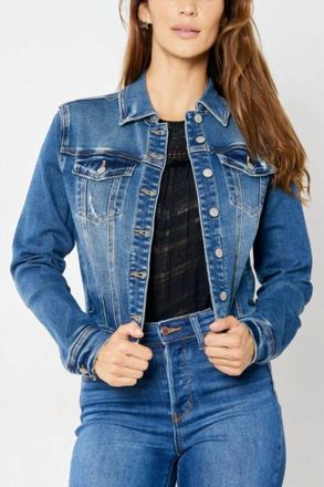 Judy Blue Denim Classic Destroy Jacket In Blue