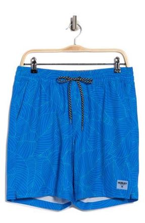 Hurley Botanic Lines Volley Swim Shorts in Hydro at Nordstrom Rack, Size X-Large